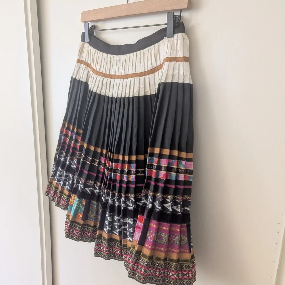 Anthropologie Corey Lynn Calter Womens 6 Valea Skirt Pleated Nordic Bohemian - Picture 3 of 6